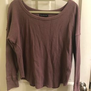 Mauve off the shoulder thermal top